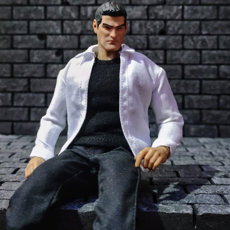 ชุดเสื้อเชิ้ตสีขาวทันสมัยพร้อมกางเกงลำลองสำหรับฟิกเกอร์ขนาด 1/12  แบบ DIY สำหรับตุ๊กตาทหารชายขนาด 6 นิ้ว