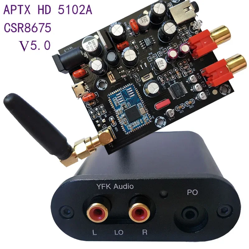 DLHiFi  APTX HD LDAC Bluetooth 5.0 Receiver Decoded Audio Board PCM5102A CSR8675 24BIT I2S DAC Decoding For HiFi Amplifier