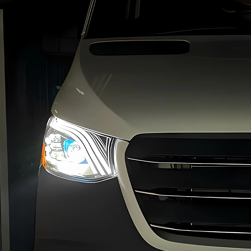 

Для Sprinter 2018-2023 W907 автомобильные передние фонари в сборе, обновленная светодиодная авто фара Maybach, динамический метеоритный дождь, дизайн, аксессуары