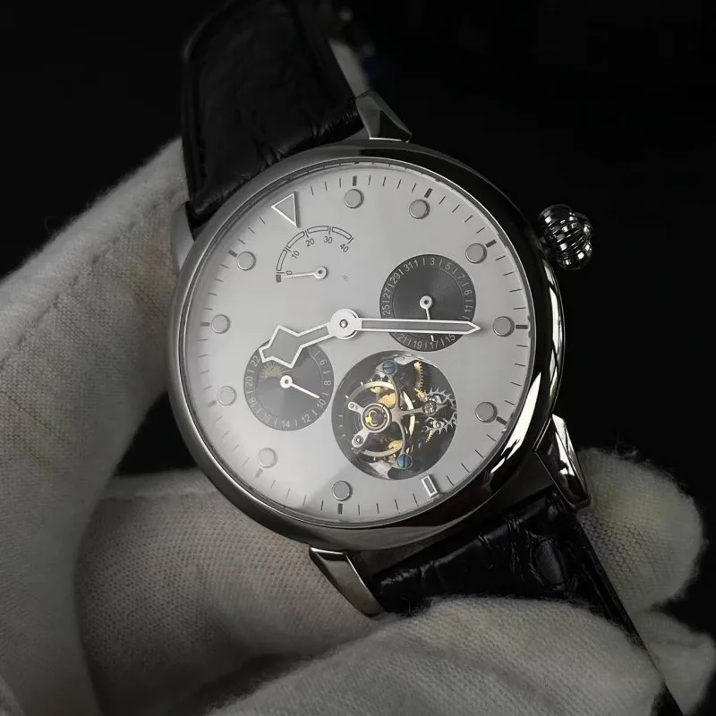 

Мужские часы премиум-класса с турбийоном, светящиеся глаза панды, многофункциональные механические мужские часы с ручным управлением для ST8007, индивидуальные