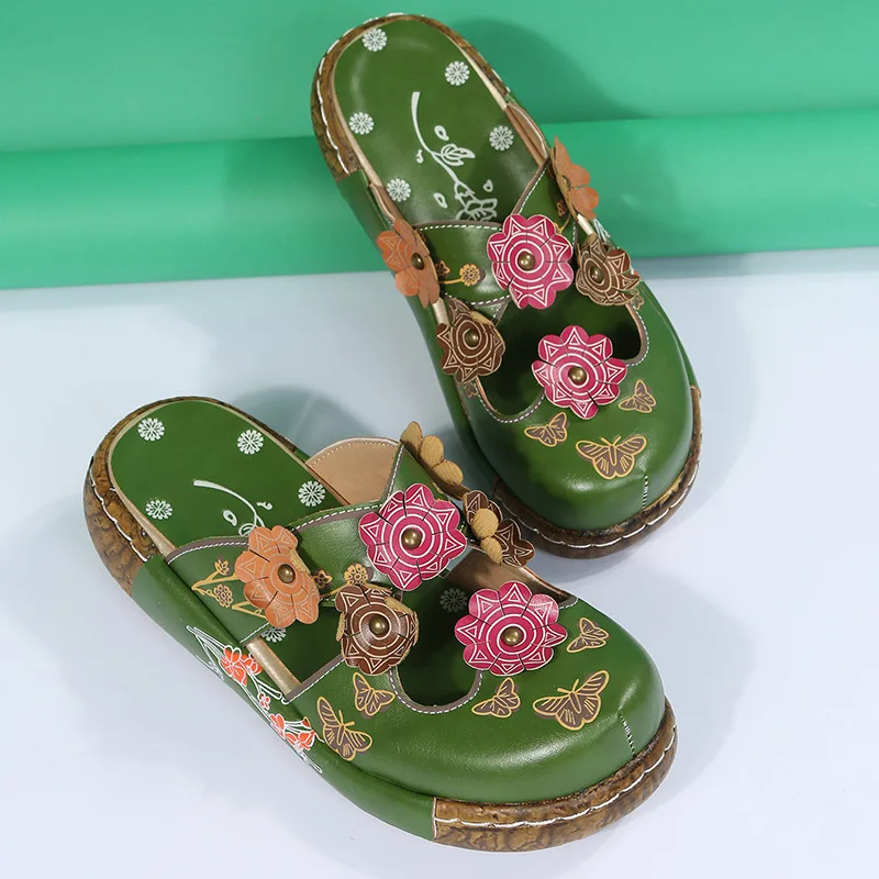 Women Platform Flats Slippers Mules Shoes Sandals Summer 2024 New Designer Outdoor Flip Flops Casual Beach Female Zapatos Mujer