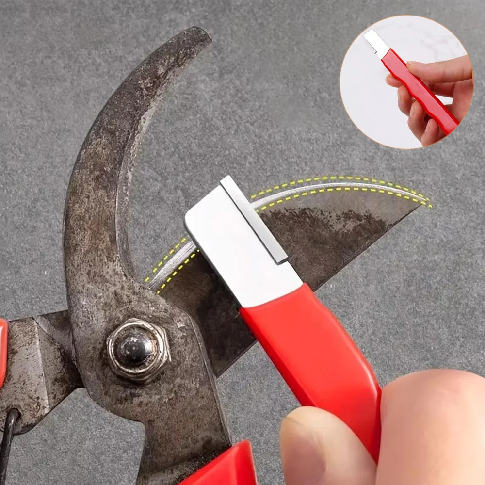 Garden Tool Sharpener, Portable Knife Sharpener Garden Scissors Kitchen Knife Mouth Sharpener Scraper Edge Trimmer Edge Scraper