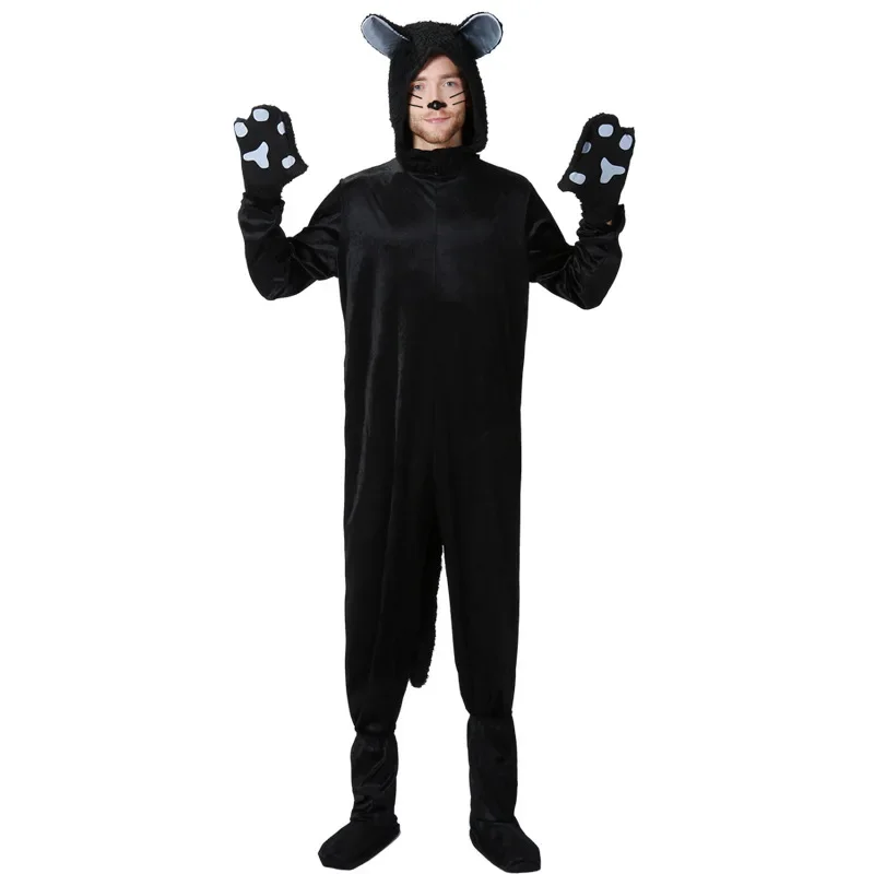 

Adult Cosplay Black Cat Costume Animal Onesie Suitable for Halloween Party Dance Jumpsuits Costumes Props Suit Woman Men