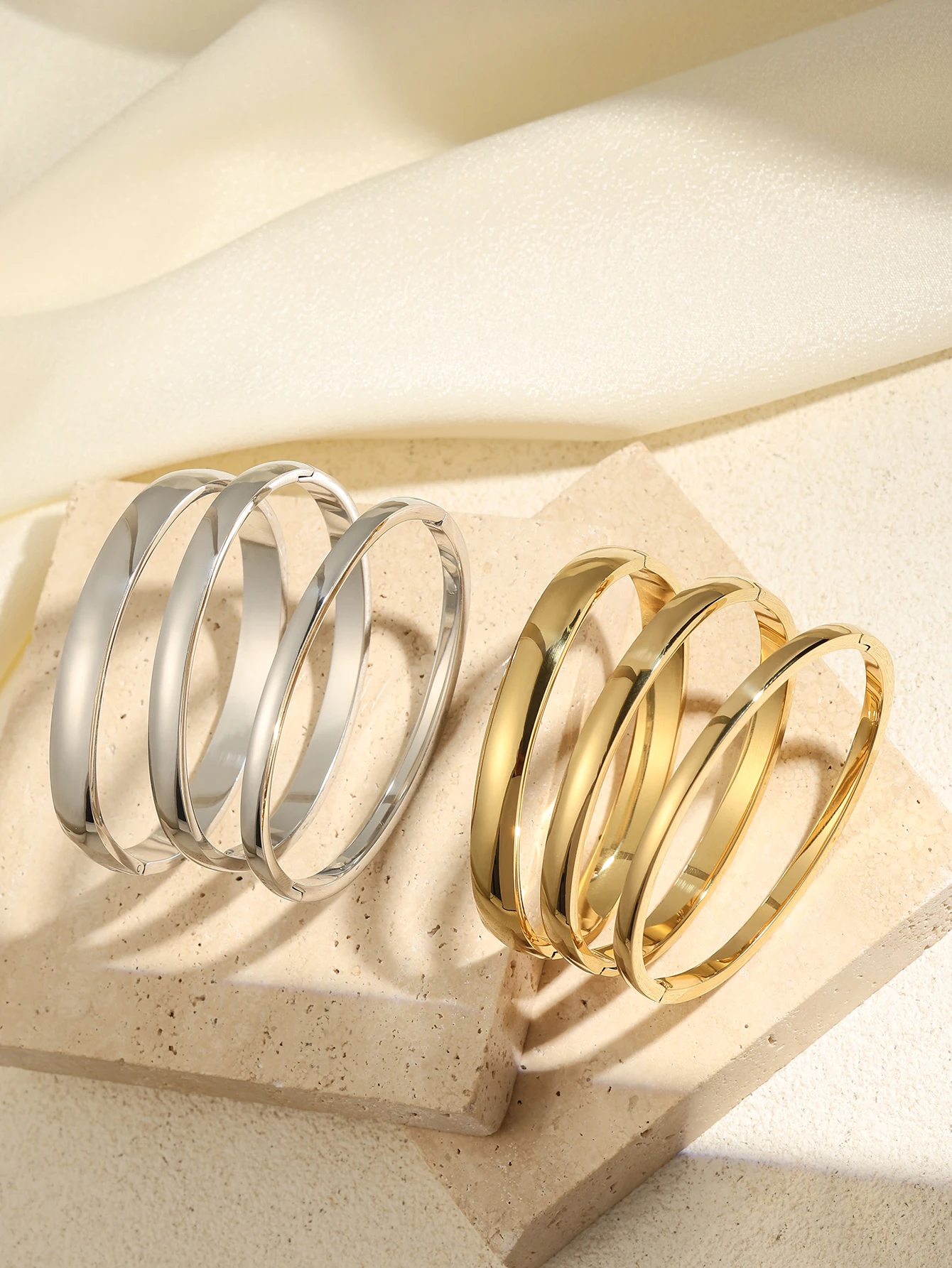 New Fashion 4mm/6mm/8mm Stainless Steel Bracelet Bangle For women's Couples Matching Charm Cuff Wrist Luxury Jewellery image 4