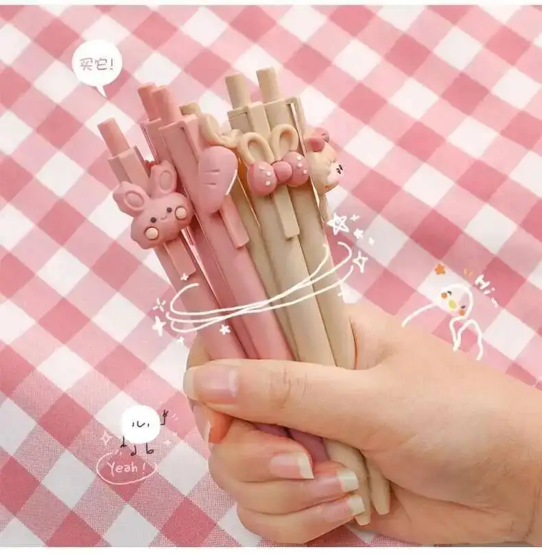 1-teiliger Lytwtw's süßer Gelstift, kreativer Hase, Schleife, Presse, Büro, Geschenk, Schulbedarf, Schreibwaren, Kawaii, lustige Stifte – Detail 22