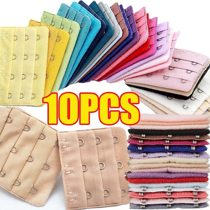 1/10PCS New 3 Row 2 Hooks Woman Useful Bra Extenders Strap Extension Adjustable Belt Handmade Women Bra Buckle Accessories DIY