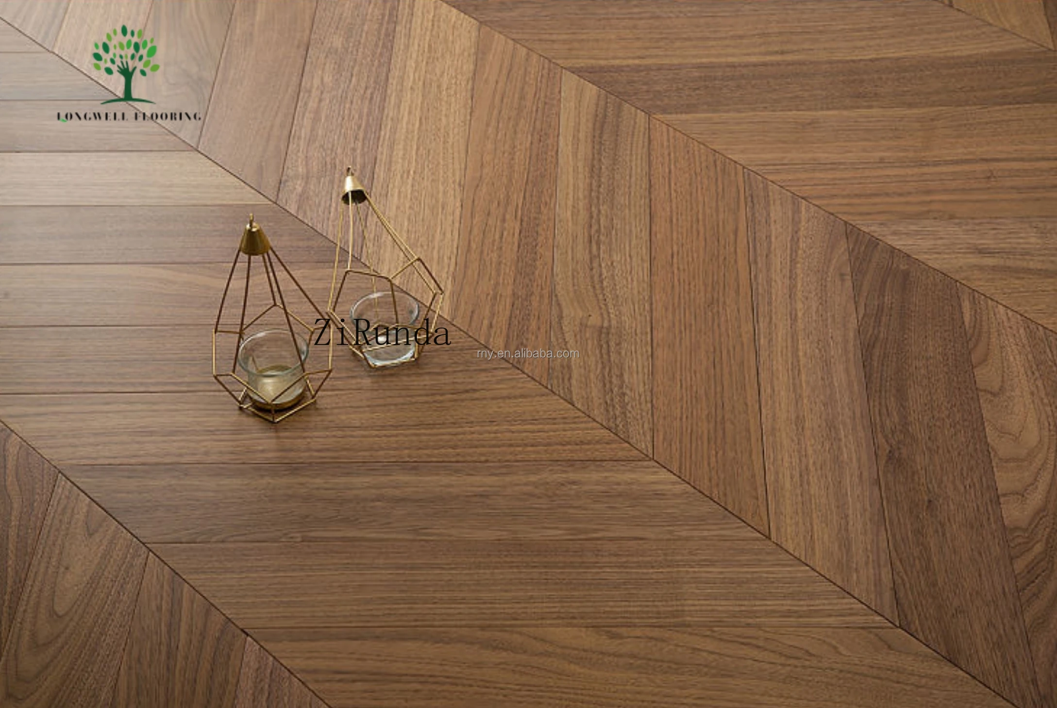 天然黒クルミのヘリンボーン/フィッシュボーンフローリングのホテル装飾のカスタマイズバージョン