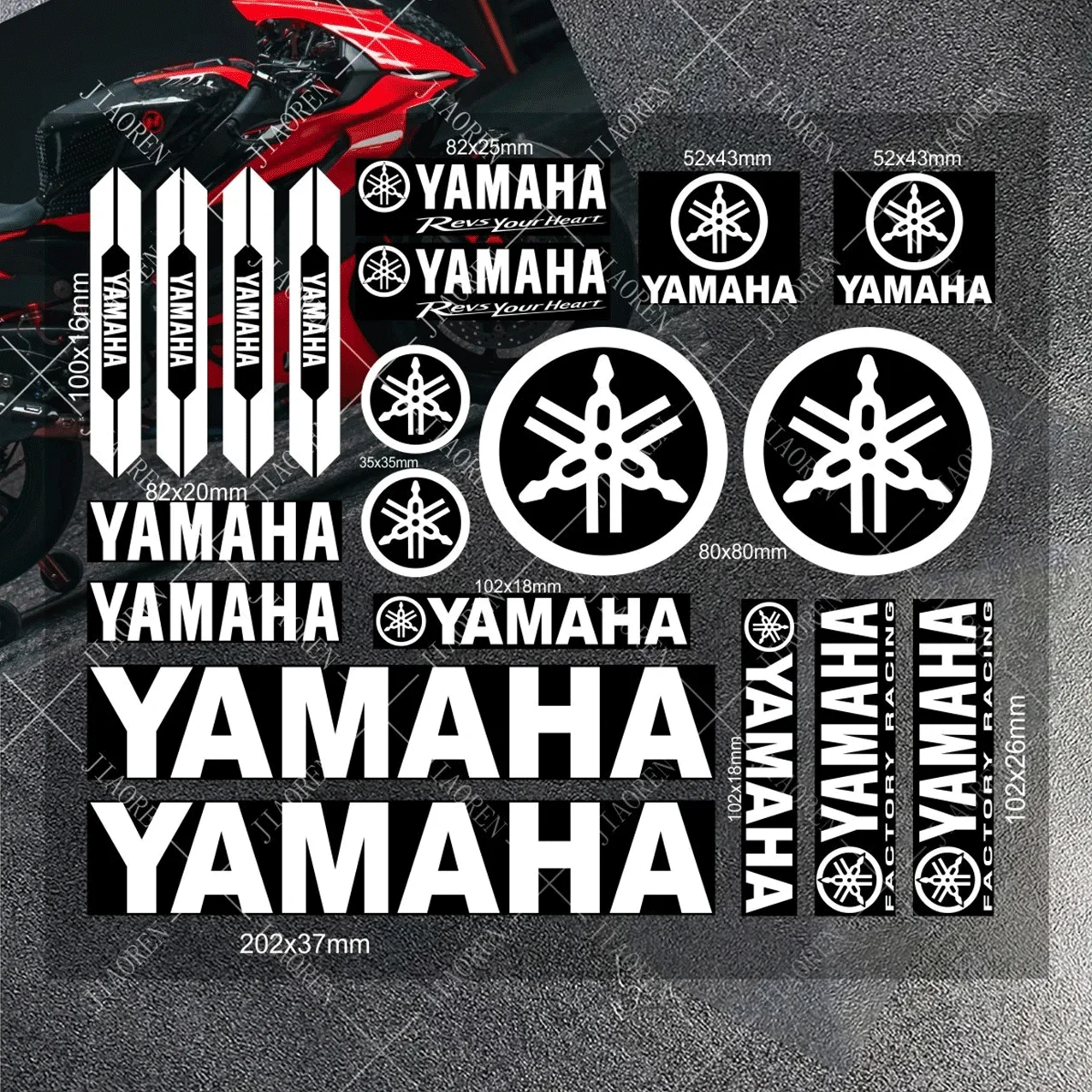 Vinyl Motorcycle Stickers Motor Body Decoration Reflective Decals for YAMAHA view 2