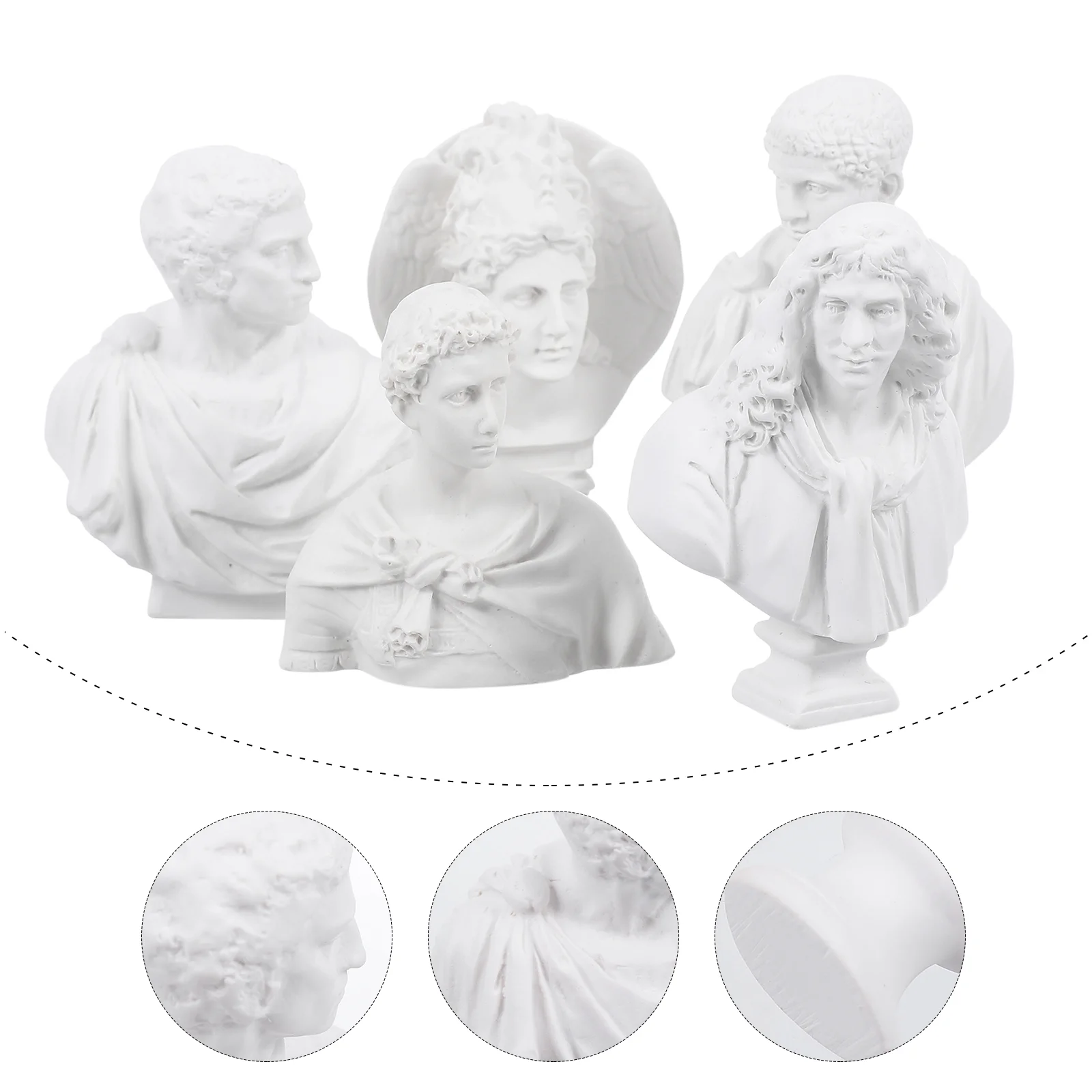 

5 Pcs Statue Home Ornaments Desktop Decor Mini Sculpture Photo Props Resin Adornment