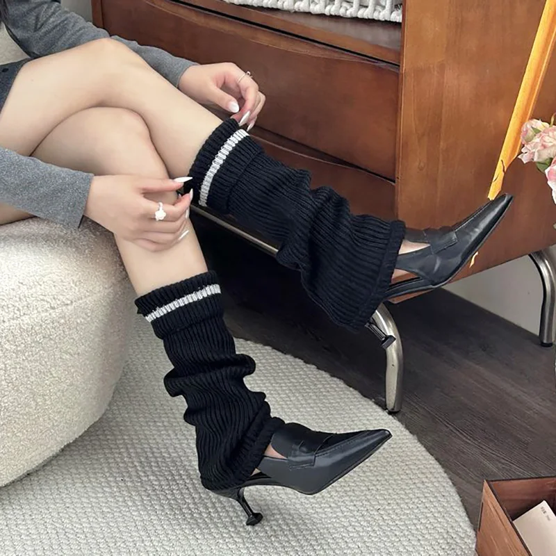 

Новые вязаные носки в японском стиле Лолиты, милые гетры для девочек, вязаные носки для косплея, женские осенне-зимние носки с кучей