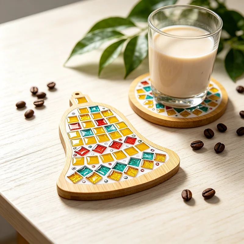 Christmas DIY Mosaic Handmade Materials Coaster Creative Handmade Gifts Decoration Christmas Tree Party Desktop Ornament