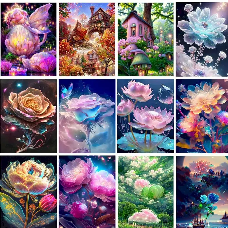

GATYZTORY Paint By Number Flower Hand Painted Painting Drawing On Canvas Gift DIY Pictures By Numbers Kits Home Decor