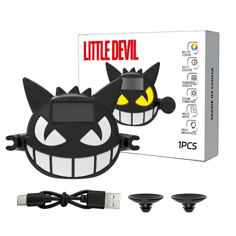 Little Devil Car Solar Triangular Window Rear Window Atmosphere Light Car Charging Decoration Devil's Eye