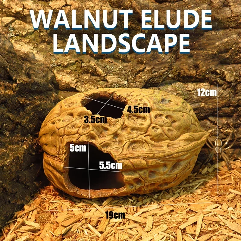 

Resin Pumpkin Cave Hiding Hole for Reptiles Turtle Lizard Breeding Box Aquarium Landscape Decorative Habitat Hideout