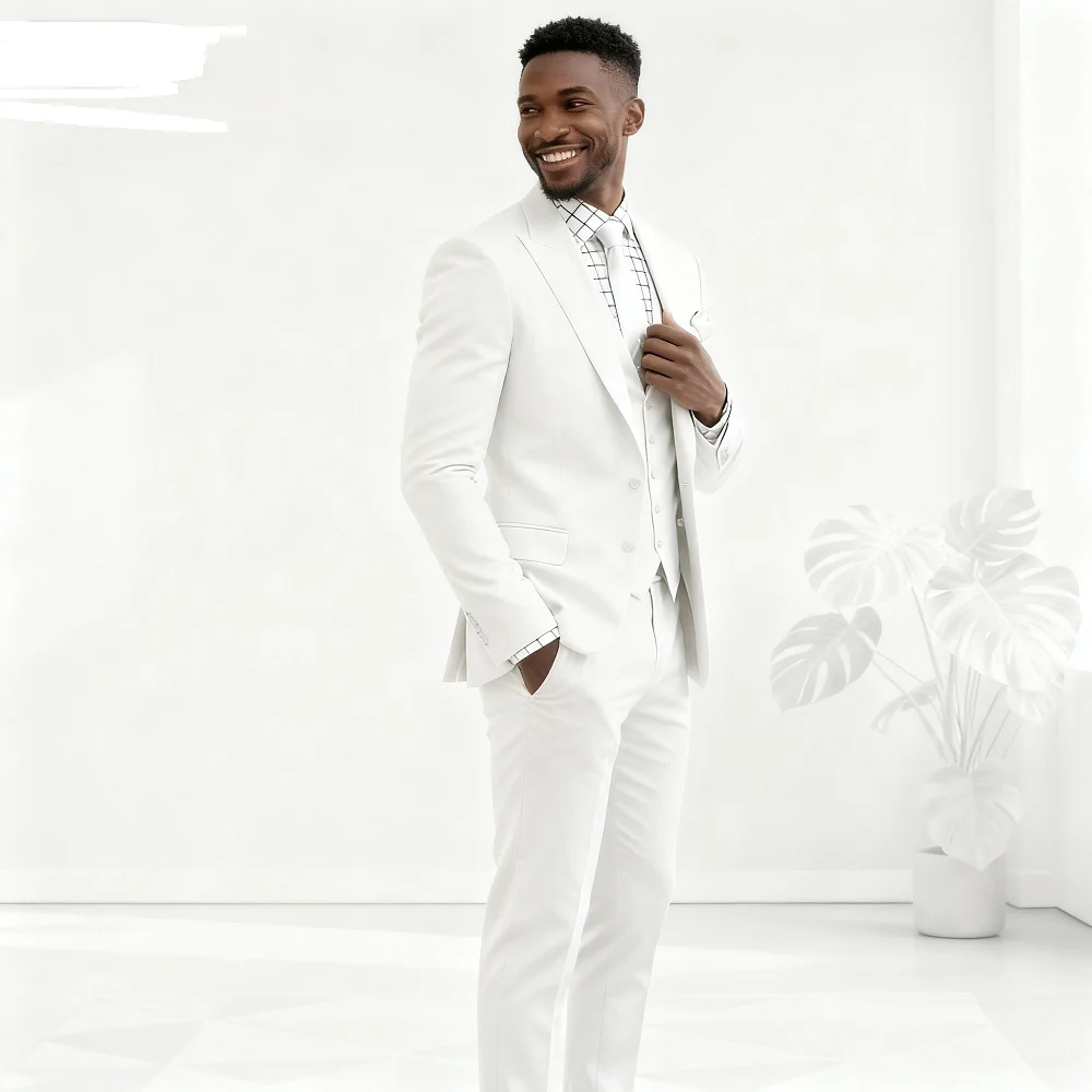 

Roxo Intelligent Casual Lapel Tuxedo for Men Slim Fit Solid Smoking Boys Suit Men's Tuxedo Trajes Para Hombre Herran Anzug