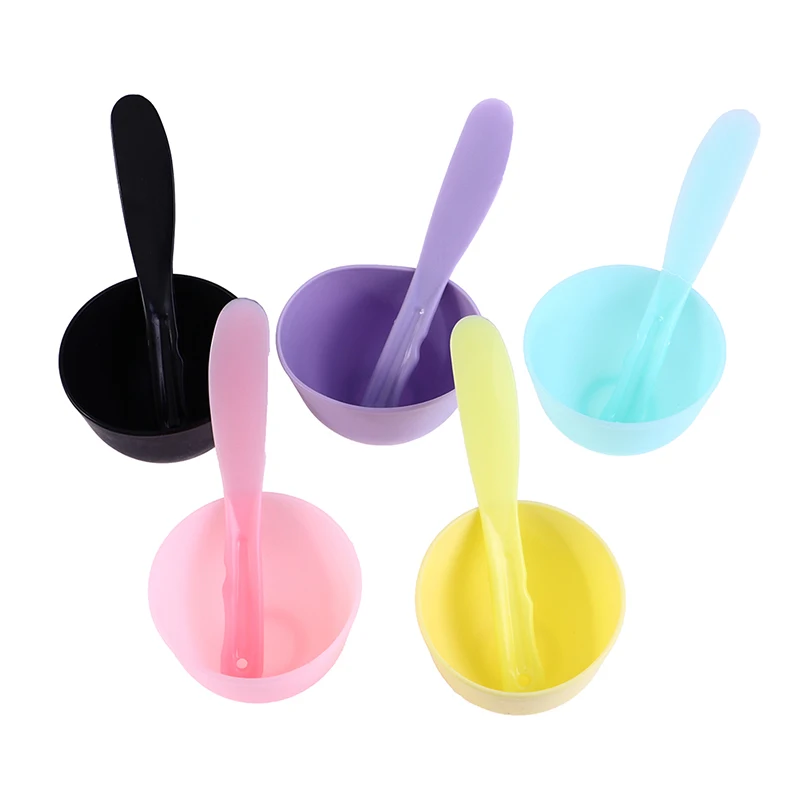 2PCS Convenient DIY Facial Face Mask Tool Set Mixing Bowl Stick Spoon Spatula  Make Up Tool