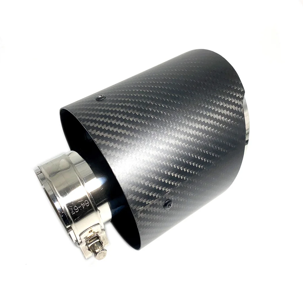 1 Pcs Silver Stainless Steel Exhaust Pipe Universal Car Outlet 130MM Big Muffler Tip Carbon Fiber Rear Tailpipe Nozzles For Ak