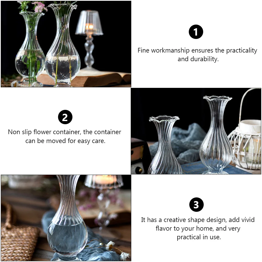 

1Pcs Transparent Glass Vase Simple Elegant Flower Arrangement Container Creative Home Decor Desktop Decor Flower Holder