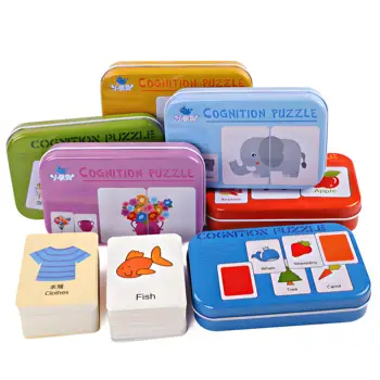 Drewniane klocki w kształcie puzzli Sortowanie Układanie zabawek planszowych Gry dla niemowląt Dzieci 2 3 4 lata Zabawki rozwojowe Montessori