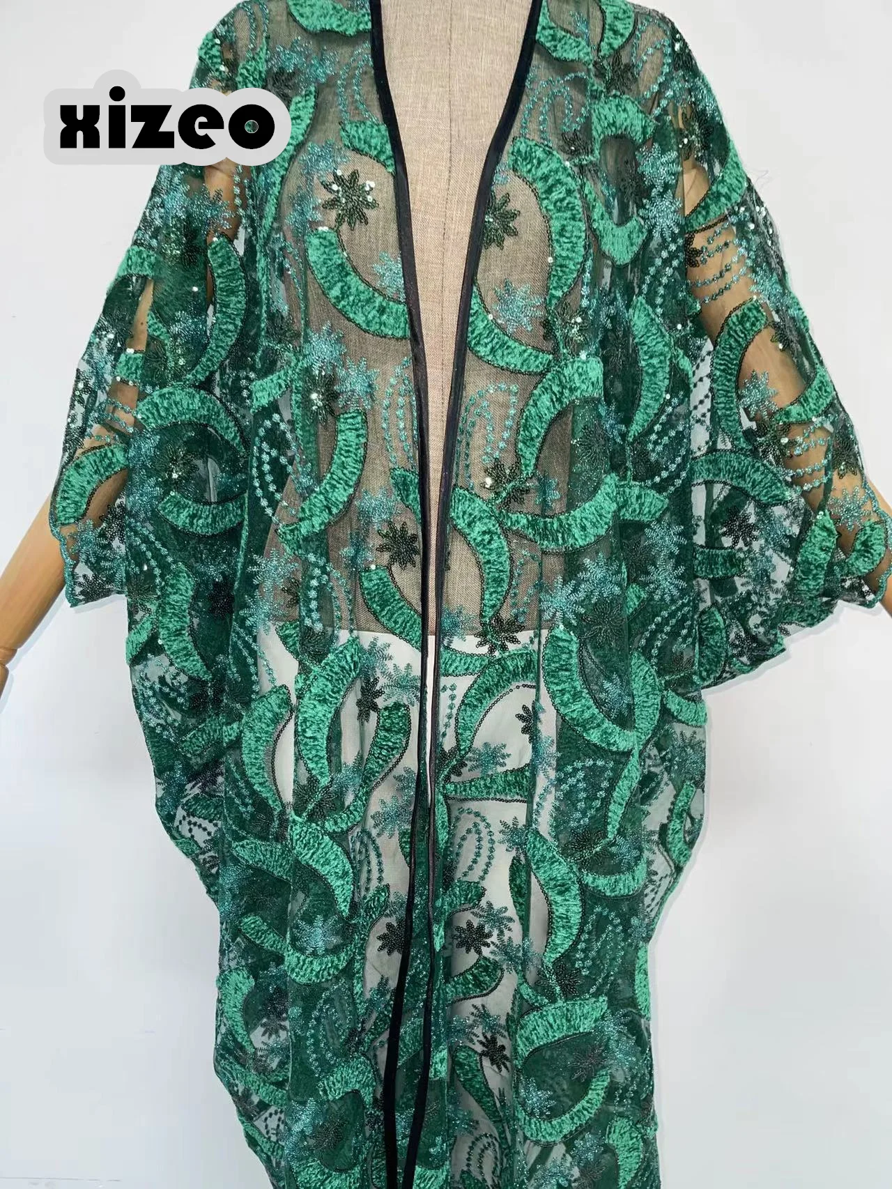 XIZEO – Cardigan à manches longues pour femme, kimono, CAFTAN, mode africaine, vacances, taille libre, cadeau de mariage, automne hiver 2023