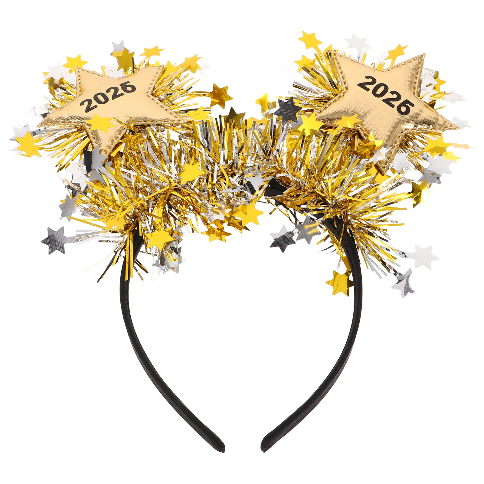 

2026 New Year Headband Happy 2026 Headpiece Glitter Star Tinsel Hair Band For Nye Party Favors Photo Booth Props Holiday