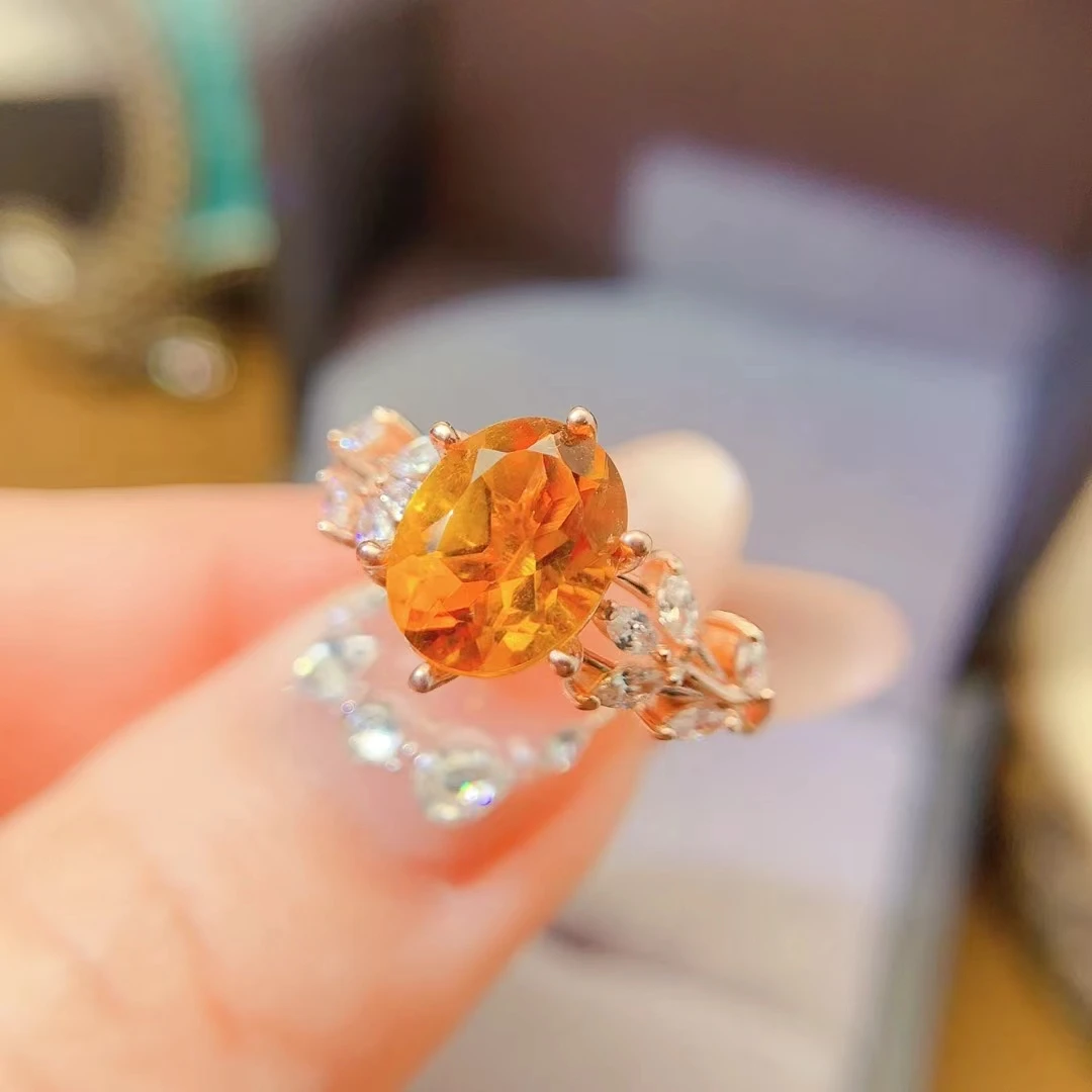 KJJEAXCMY Women's Ring| Natural Topaz with S925 silver , electroplated color retention process, high-clarity support testing
