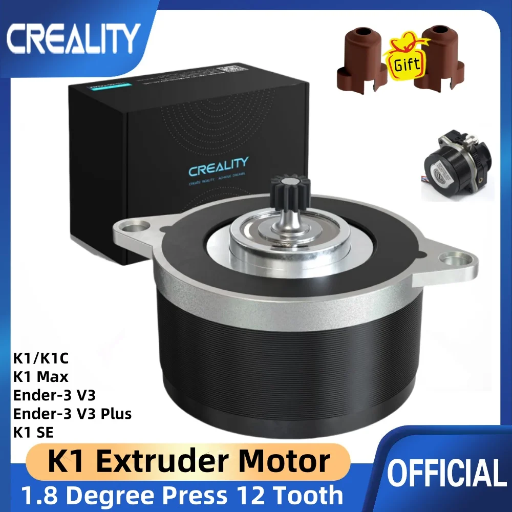 Creality Original K1 Extruder Motor,Circular Stepper Motor 3D Printer Extruder Stepper Motor 0.8A 12 Tooth Gear for Ender 3 V3