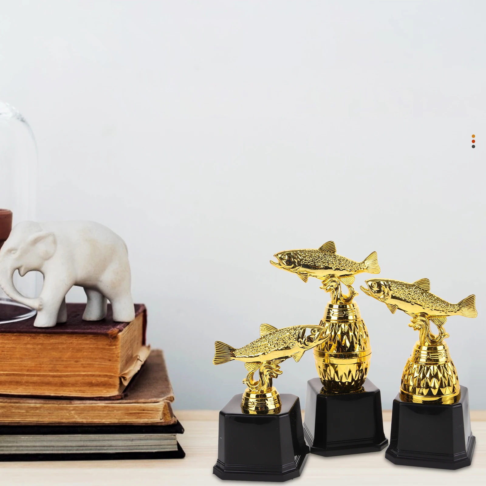 

3Pcs Mini Trophy Fishing Shaped Award for Party Competition Ceremony Celebration Prize Gift Decor Cup Trophy Decor