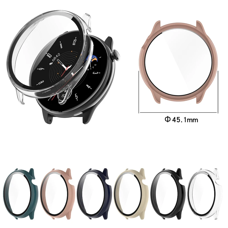 Hard Edge Shell Screen Glass Protector Film Smartwatch Frame Case For Amazfit GTR Mini Smart Watch Protective Cover Accessories