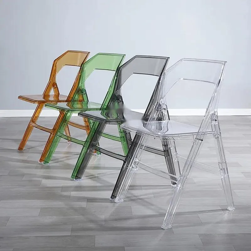 

Modern Transparent Plastic Dining Chairs Nordic Acrylic Crystal Backrest Chair Household Leisure Dining Chair Kitchen Furniture