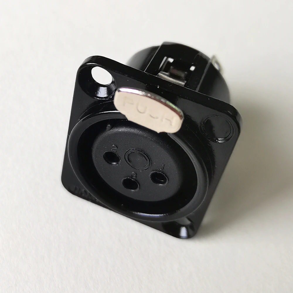 XLR 3-Pin 4-Pin 5-Pin Stecker Buchse Panelanschluss Audio-Mikrofon-Verbinder Schwarz Silber Vergoldet Kupferkontakt XLR Metallsockel – Detail 7
