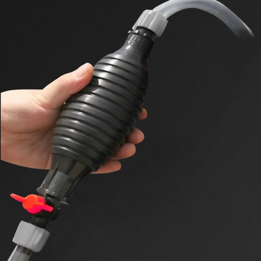 Portable Fuel Transfer Pump Hand Fuel Pump & PVC Hose Metal Clip Manual Hand Oil Water Liquid Fluid Pump Siphon Hose Sucker Pump
