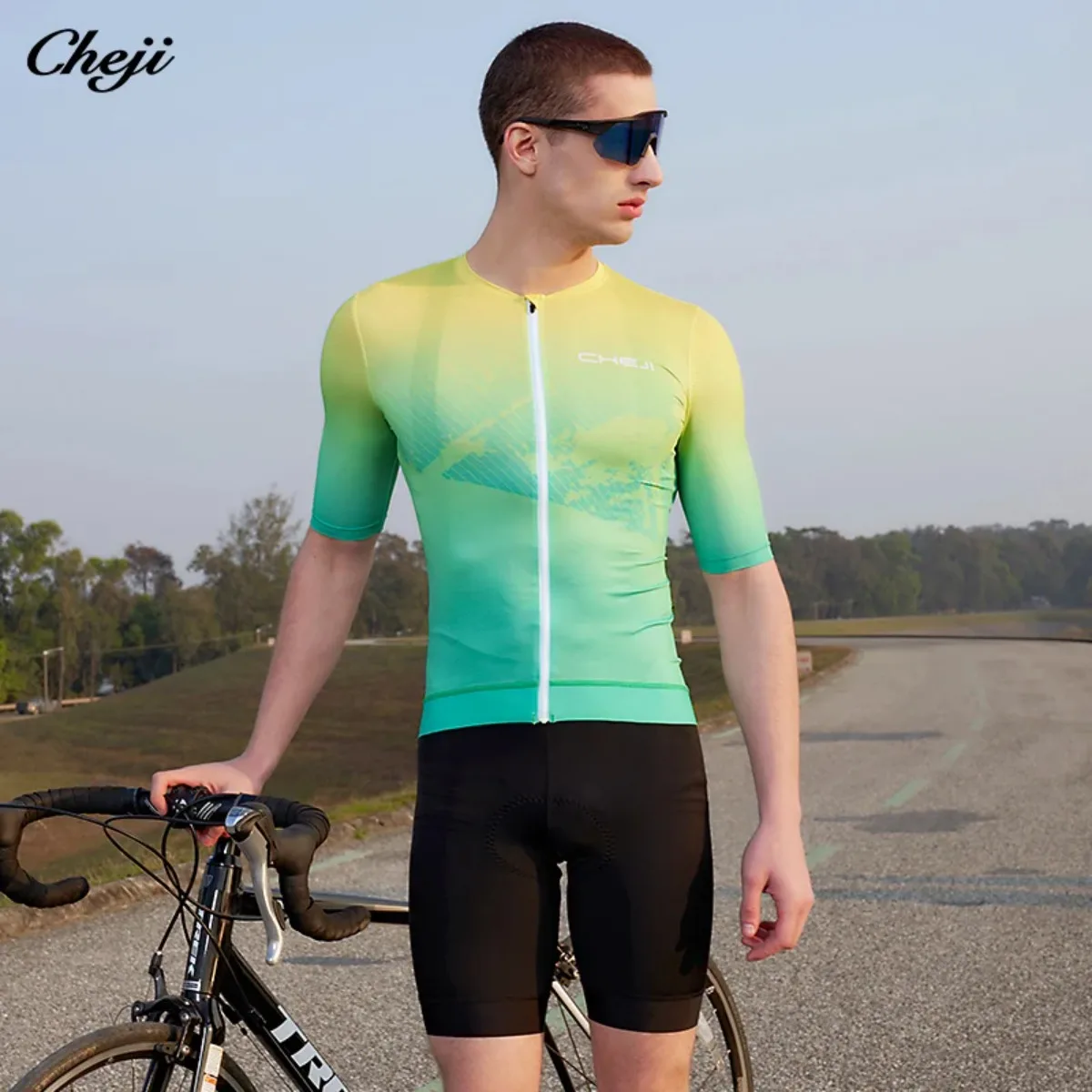 Cheji New Cycling Clothing Men\'s Short Sleeved Tops Summer Quick Drying Breathable High-quality Jersey Ciclismo Cycling Jersey