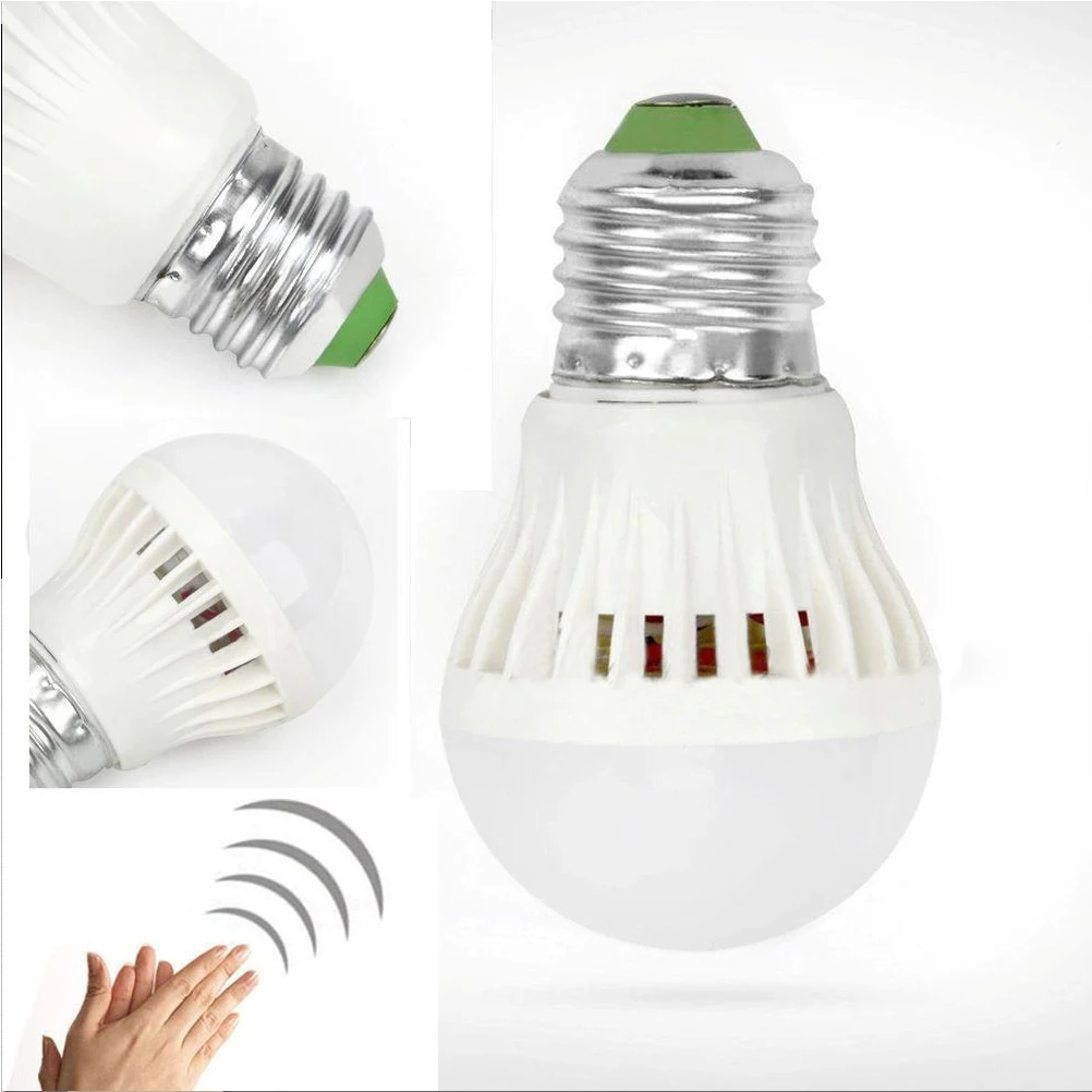 E27 7W 6500K Sensore audio luce automatica Lampadina a globo LED Lampada di emergenza a risparmio energetico per corridoio scala garage (bianco freddo)