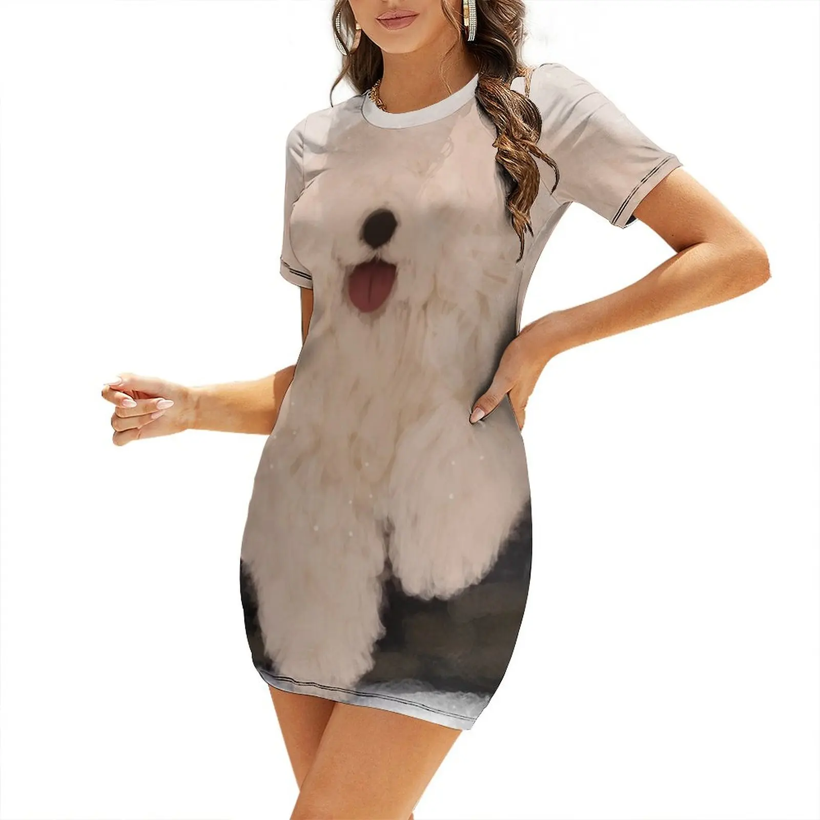 

Bobtail Short-Sleeved Dress women evening dress Dress women Women's elegant