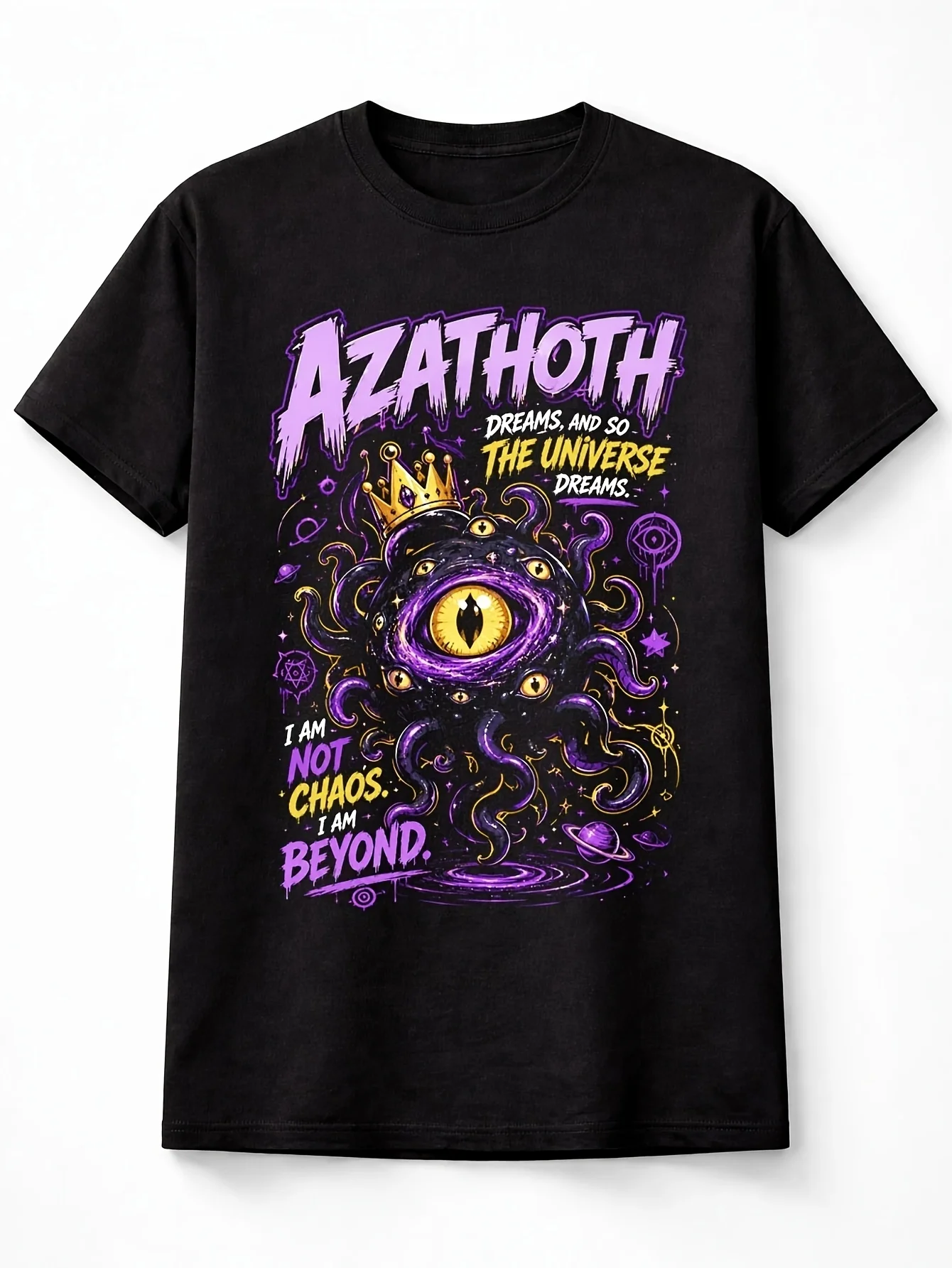 Y2K Gothic Women's Skull Graphic T-Shirt Men's Azathoth Lovecraft T-Shirt 100% Cotton Regular Fit Short Sleeve Tee