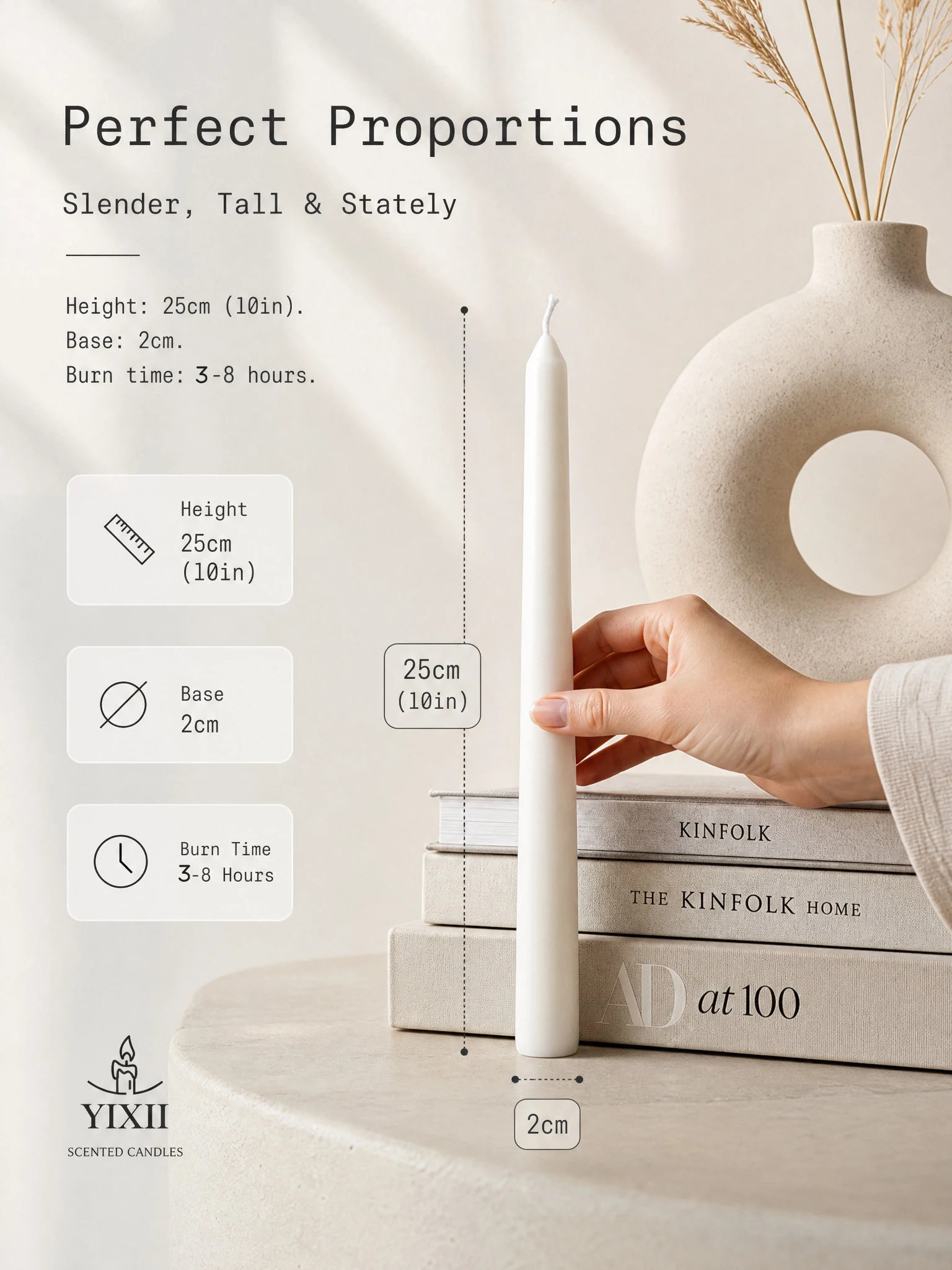 4本の縦縞模様のロングスティック型香り付きキャンドル、大豆ワ - Home Fragrance No 4 のレビューと価格