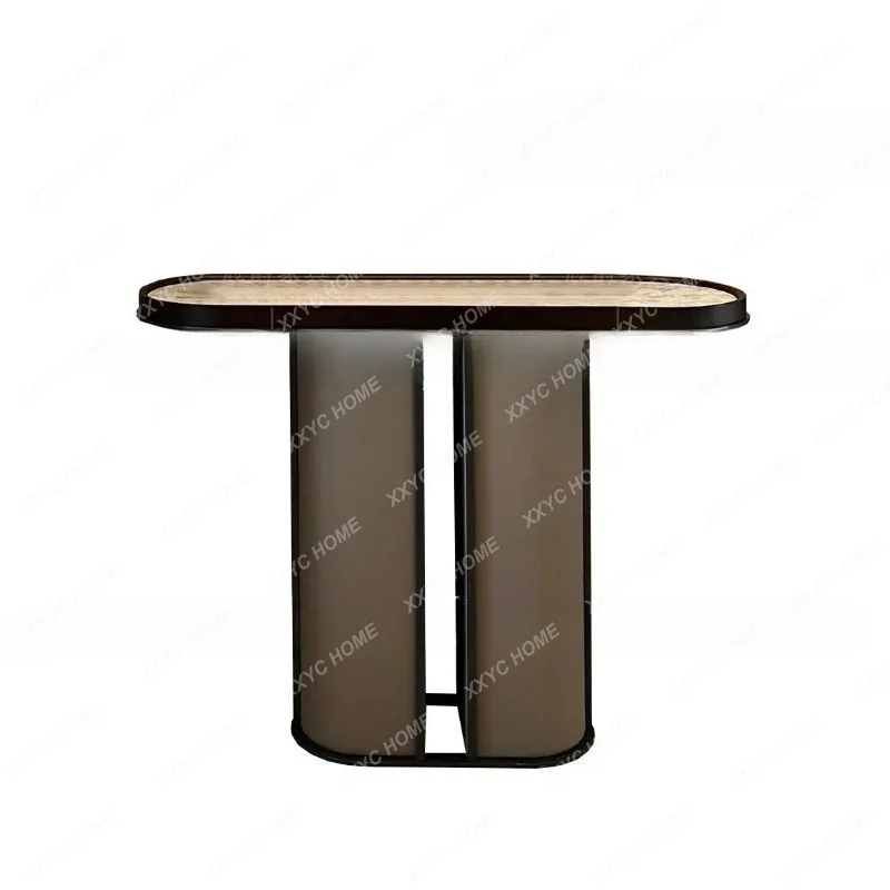 XX Modern Light Luxury High-end Rock Slab Entrance Table Hotel Lobby Decorative Cabinet Sales Office Room Foyer Entrance Platfo