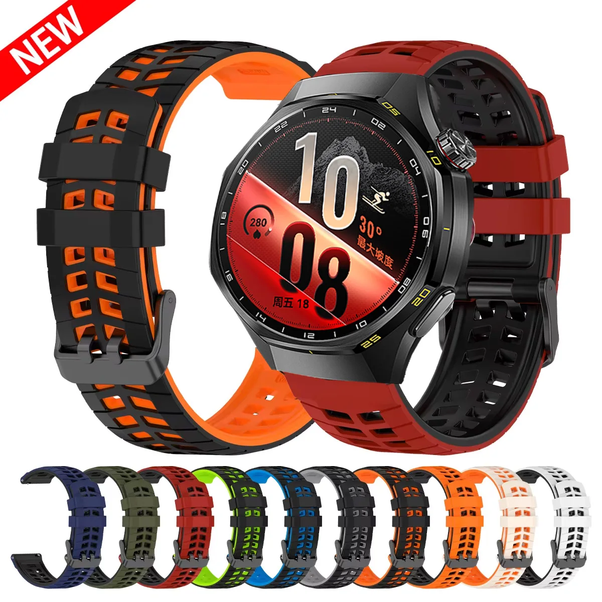 22mm Watch Band For HUAWEI GT7 GT 7 Pro 46mm Silicone Strap For HUAWEI GT6 GT6Pro GT5 GT5 Pro GT4 GT3 Pro GT2 46mm Bracelet Belt