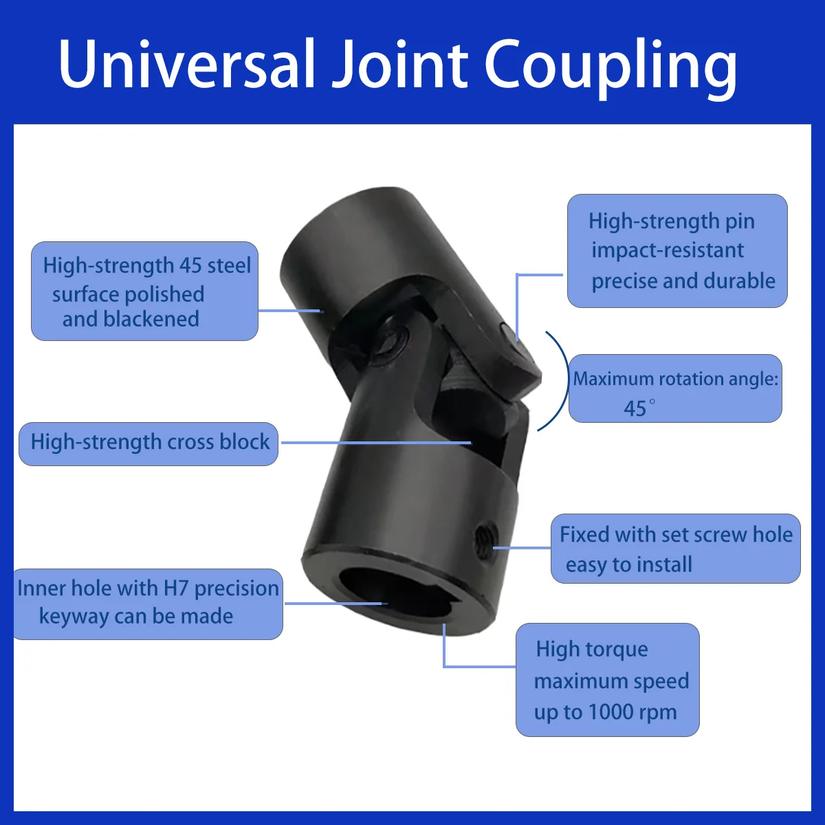 Acoplamento de junta universal cruzada de precisão/junta universal de seção única/eixo transversal do eixo de acionamento