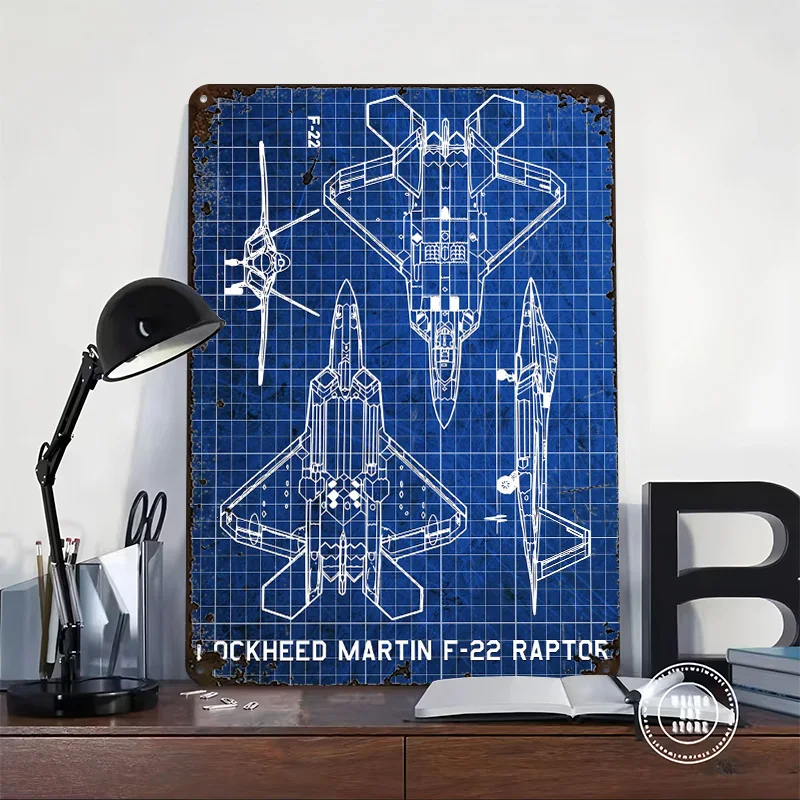 Lockheed Martin F22 Raptor Metal Poster Perfect Gift for Fans Lovers Personalized Wall Art Metal Sign for Home Decorations House