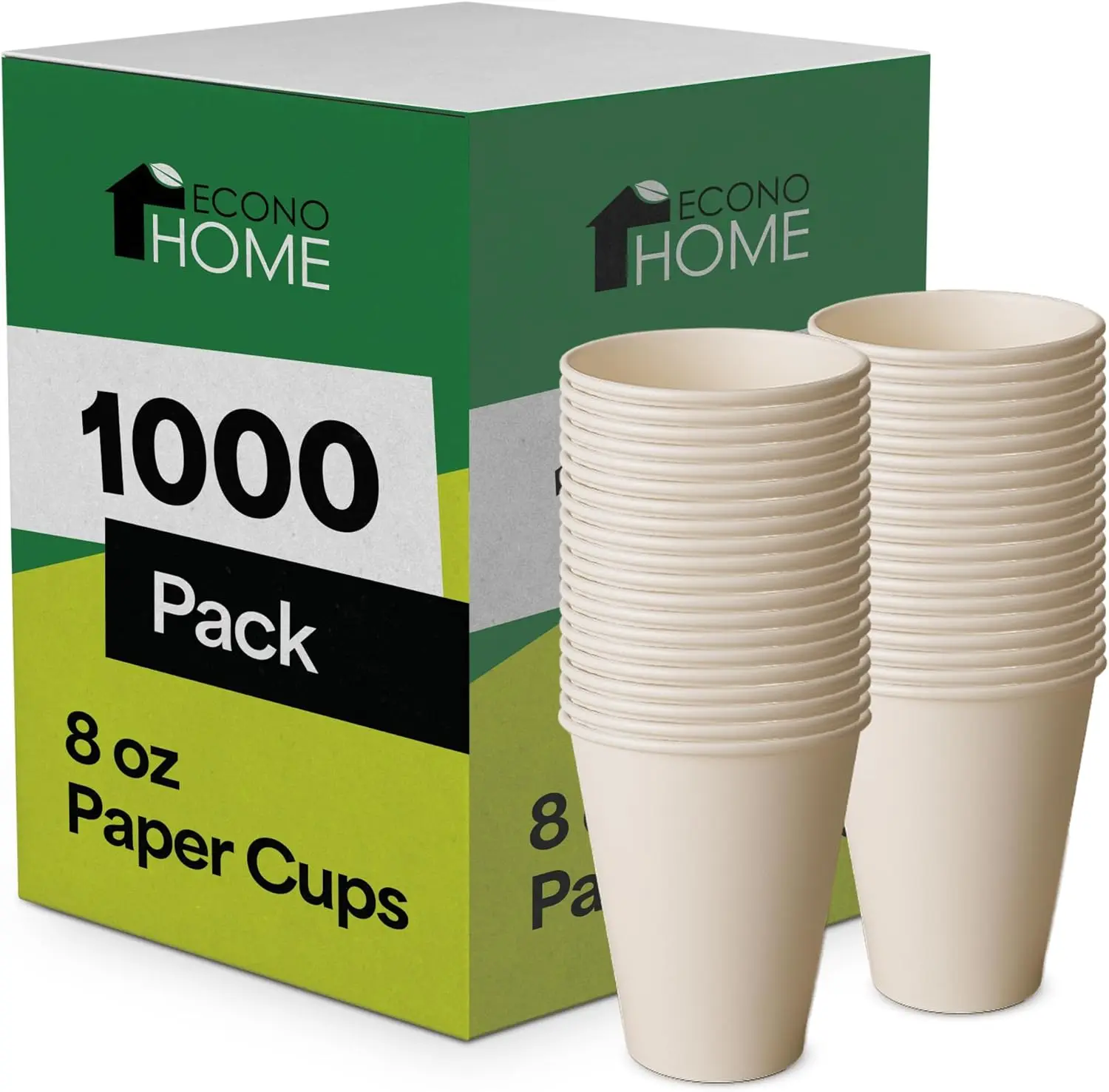 

8 oz 1000 Pack Disposable Coffee Paper Cups - Paper Cups for Hot and Cold Drinks, Tea, Water, and Juice