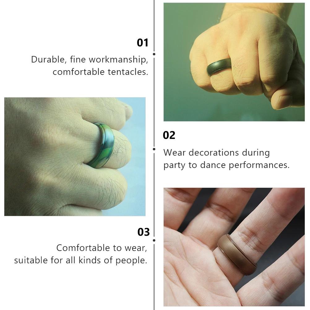 

8 Pcs Flexible Silicone Ring Man Rings for Women Silica Gel Chunky Sports Finger
