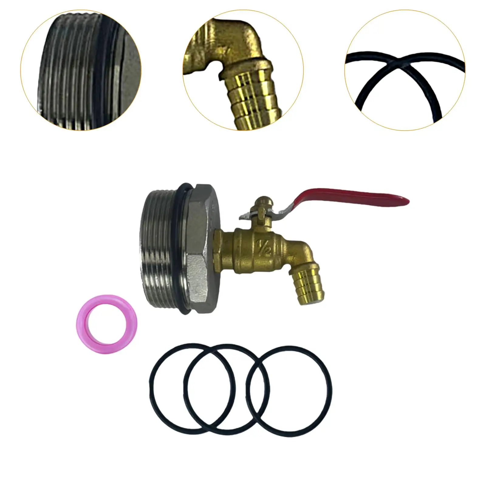 Garden Drum Faucet for 55 Gallon Drum Barrel Spigot Garden Drum Equipment Fitting Oil Drum Adapter Outdoor Bucket Container Hard
