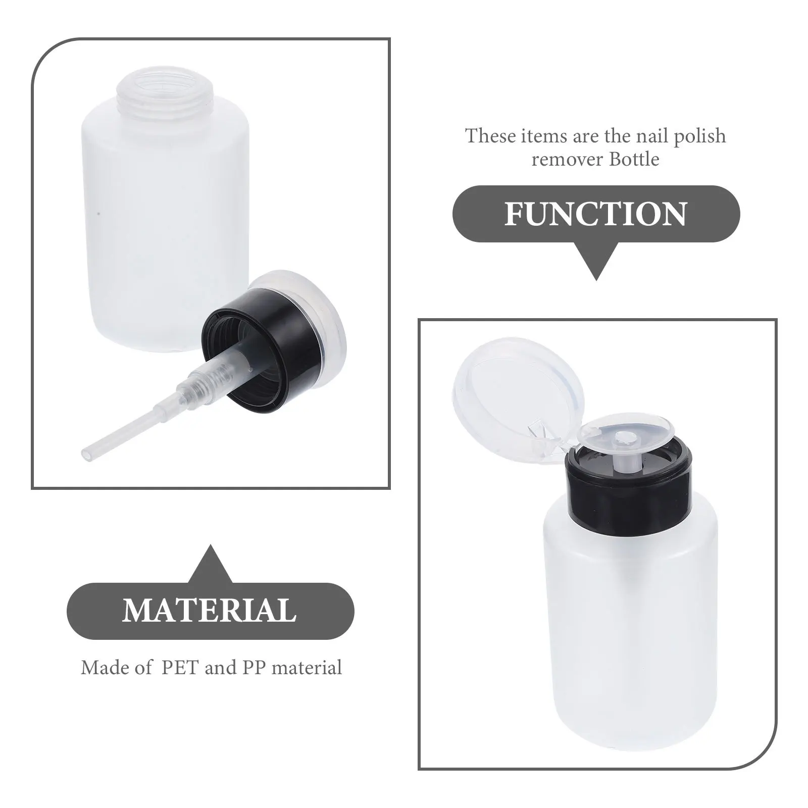 3 szt. Pompki dozujące z naciskiem, puste butelki wielokrotnego użytku na zmywacz do paznokci, kosmetyki, płyny do pielęgnacji skóry, pojemniki podróżne