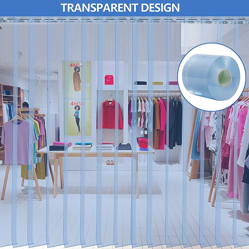 PVC Soft Glass Transparent Hanging Strip Door Curtain Air-conditioning Heat Insulation Screen Room Curtain