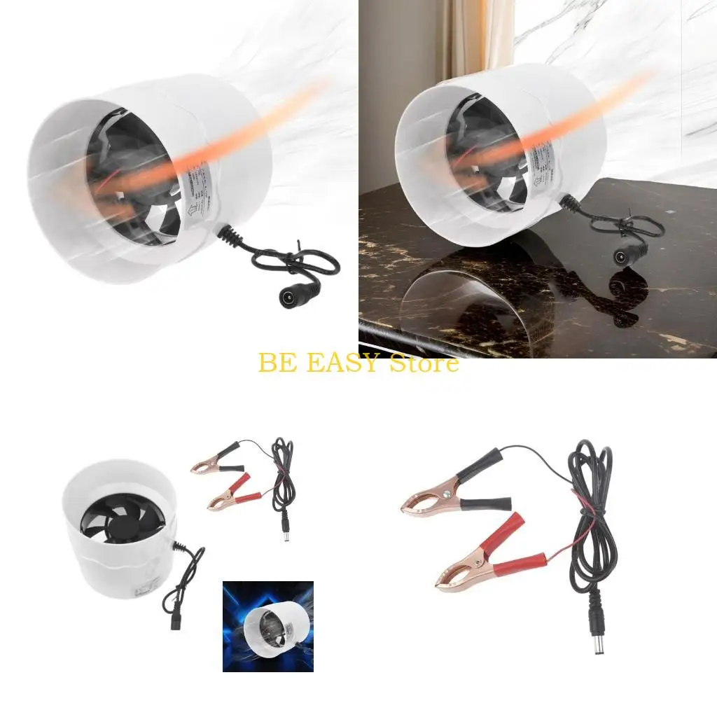 

E28F Quiet 4.3” Inline Duct Fan 4000rpm Fast Speed Ventilation Exhaust Fan for Heating Cooling Booster, Grow Tent