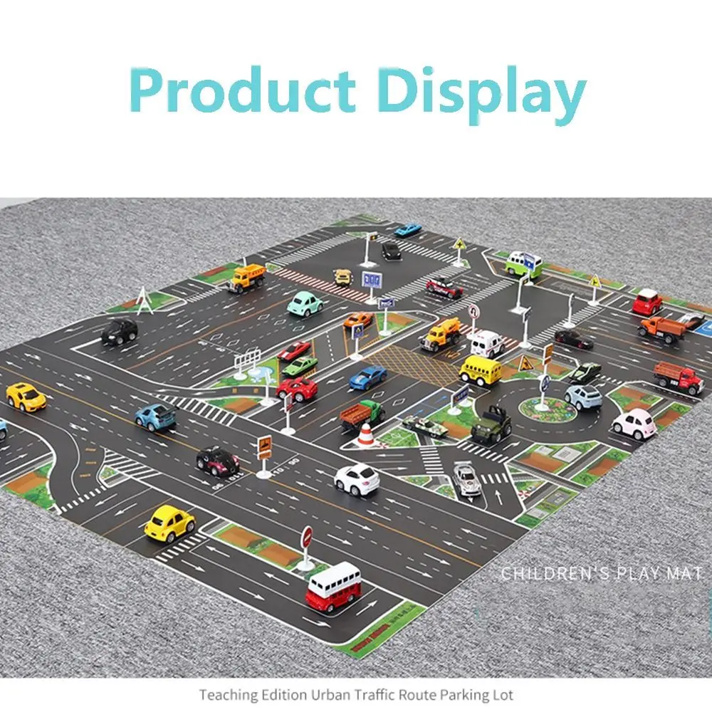 حصيرة الطريق حصيرة الأطفال دمى هدايا DIY بها بنفسك علامات الطريق المرورية مدينة وقوف السيارات خريطة الطريق السجاد Playmat تسلق الحصير اللعب #1