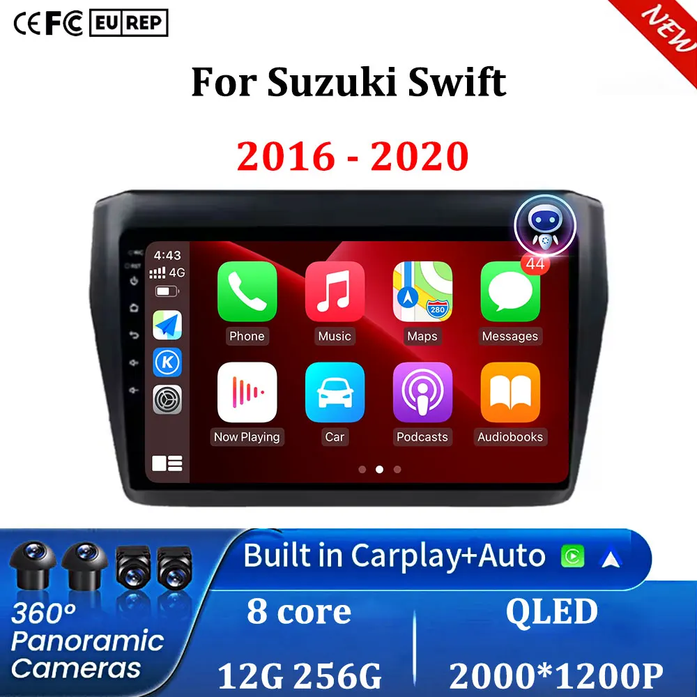 

Android 16 Carplay Auto 2K экран мультимедийный плеер для Suzuki Swift 2016-2020 автомобильный радиоприемник авторадио GPS стерео 2din головное устройство
