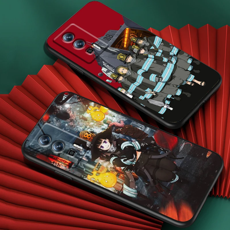 Fire Force Cartoon Anime For Xiaomi Redmi 9A 9C 9AT 10C 9 9T 10 12C 13C A3 12 K60 A1 K50 K40 5G Black TPU Phone Case